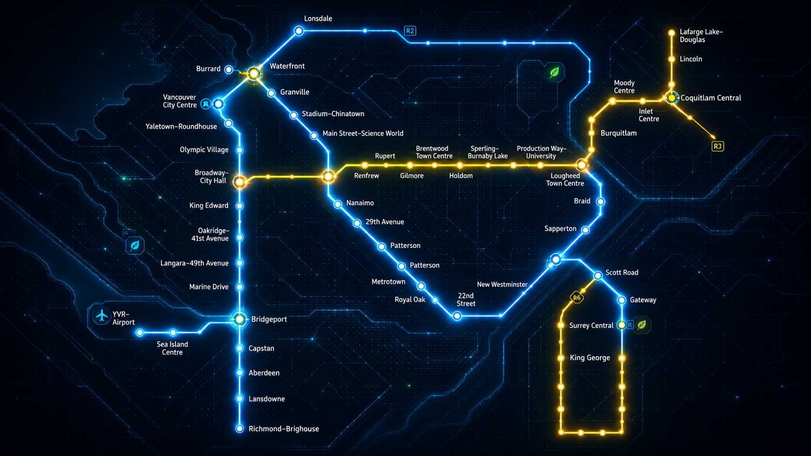 Futuristic Transit Network Map